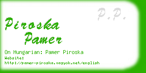 piroska pamer business card